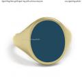 Mens gold signet ring with seal stone 16x13 mm