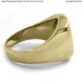 Mens gold signet ring with seal (stone 15x12 mm ~ 0.59x0.47 inch) model