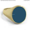 Mens gold signet ring with seal stone 15x13 mm