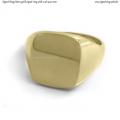 Mens gold signet ring with seal 14x12 mm
