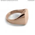 Mens rose gold signet ring with seal (14x12 mm ~ 0.55x0.47 inch) model