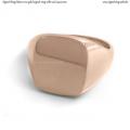 Mens rose gold signet ring with seal 14x12 mm