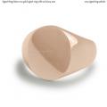 Mens rose gold signet ring with seal 16x14 mm
