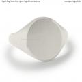 Mens silver signet ring with seal 16x13 mm