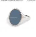 White gold signet ring with seal stone 13x10 mm White gold signet ring with seal stone 13x10 mm