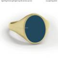 Womens gold signet ring with seal stone 13x10 mm