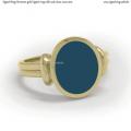 Womens gold signet ring with seal stone 12x10 mm