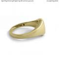 Womens gold signet ring with seal (stone 9,5x7,5 mm ~ 0.35x0.28 inch) model