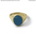 Womens gold signet ring with seal stone 10x8 mm