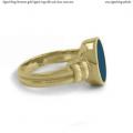 Womens gold signet ring with seal (stone 12x10 mm ~ 0.47x0.39 inch) model