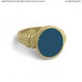 Womens gold signet ring with seal stone 12x10 mm