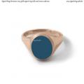 Womens rose gold signet ring with seal stone 10x8 mm
