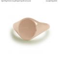 Womens rose gold signet ring with seal 11x9 mm