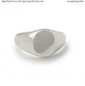 Womens silver signet ring with seal 9x7 mm
