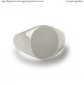 Womens silver signet ring with seal 12x10 mm