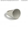 Womens white gold signet ring with seal 11,5x10 mm