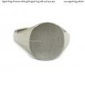 Womens white gold signet ring with seal 13x11 mm