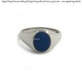 Womens white gold signet ring with seal stone 9,5x7,5 mm