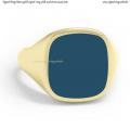 Mens gold signet ring with seal stone 14x13 mm