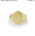 Mens gold signet ring with seal (14x11 mm ~ 0.55x0.43 inch) model