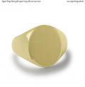 Mens gold signet ring with seal 14x11 mm