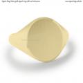 Mens gold signet ring with seal 16x13 mm
