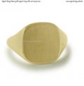 Mens gold signet ring with seal 15x14 mm