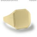 Mens gold signet ring with seal 16x14 mm