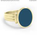 Mens gold signet ring with seal stone 16x13 mm