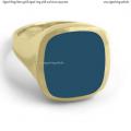 Mens gold signet ring with seal stone 15x13 mm