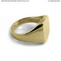 Mens gold signet ring with seal (14x12 mm ~ 0.55x0.47 inch) model