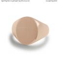 Mens rose gold signet ring with seal 14x11 mm
