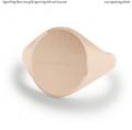 Mens rose gold signet ring with seal 16x13 mm