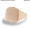 Mens rose gold signet ring with seal 16x14 mm