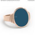 Mens rose gold signet ring with seal stone 16x13 mm