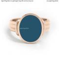 Mens rose gold signet ring with seal (stone 16x13 mm ~ 0.63x0.51 inch) model