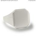 Mens silver signet ring with seal 16x14 mm