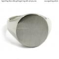 Mens white gold signet ring with seal 15x14 mm