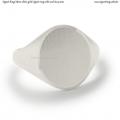 Mens white gold signet ring with seal 16x13 mm