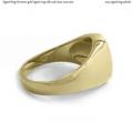 Womens gold signet ring with seal (stone 12x10 mm ~ 0.47x0.39 inch) model