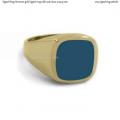 Womens gold signet ring with seal stone 10x9,5 mm