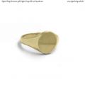 Womens gold signet ring with seal 9,5x8 mm