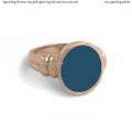 Womens rose gold signet ring with seal stone 12x10 mm