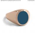 Womens rose gold signet ring with seal stone 12x10 mm