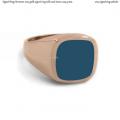 Womens rose gold signet ring with seal stone 10x9,5 mm