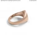 Womens rose gold signet ring with seal (11,5x10 mm ~ 0.43x0.39 inch) model
