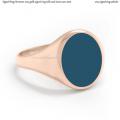 Womens rose gold signet ring with seal stone 12x10 mm