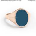 Womens rose gold signet ring with seal stone 13x10 mm