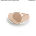 Womens rose gold signet ring with seal 9x7 mm