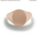 Womens rose gold signet ring with seal (12x10 mm ~ 0.47x0.39 inch) model
